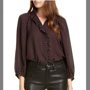 Frame Grace Silk Heart Printed Blouse